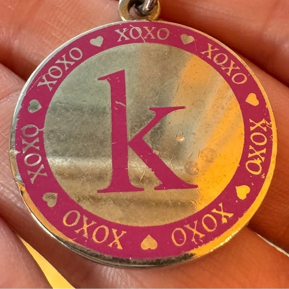 Pink and Silver K Keychain